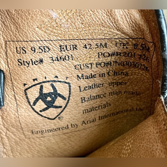 Ariat Black Sierra work boots with neoprene oil resistant soles Size 9.5 - Picture 7 of 7